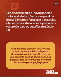 Felipe Camarão apresenta 13 diretrizes para o Plano de Governo e reforça projeto de um Maranhão mais justo e inclusivo