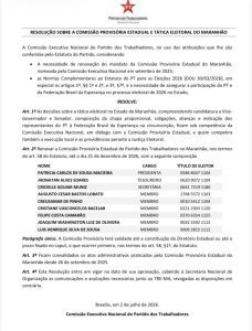 Prorrogação do Diretório Estadual fortalece unidade do PT e consolida pré-candidatura de Felipe Camarão ao Governo do Maranhão