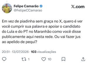 Felipe Camarão relembra compromisso público de Zé Inácio com o PT e cobra coerência: “Quero ver você cumprir sua palavra”